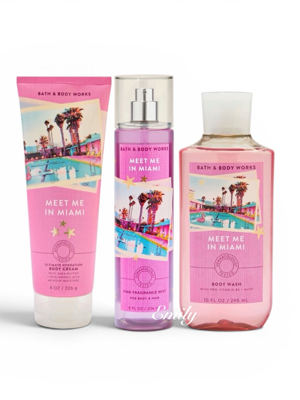 Bath & Body Works MEET ME IN MIAMI 3 Piece Body Care Set